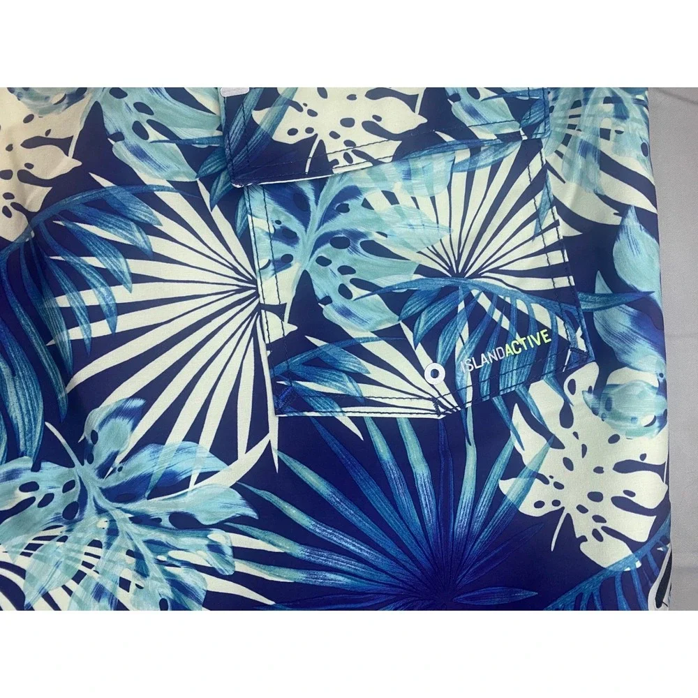 Tommy Bahama Board Shorts Mens 40 Blue Tropical IslandActive‎  Palm Print